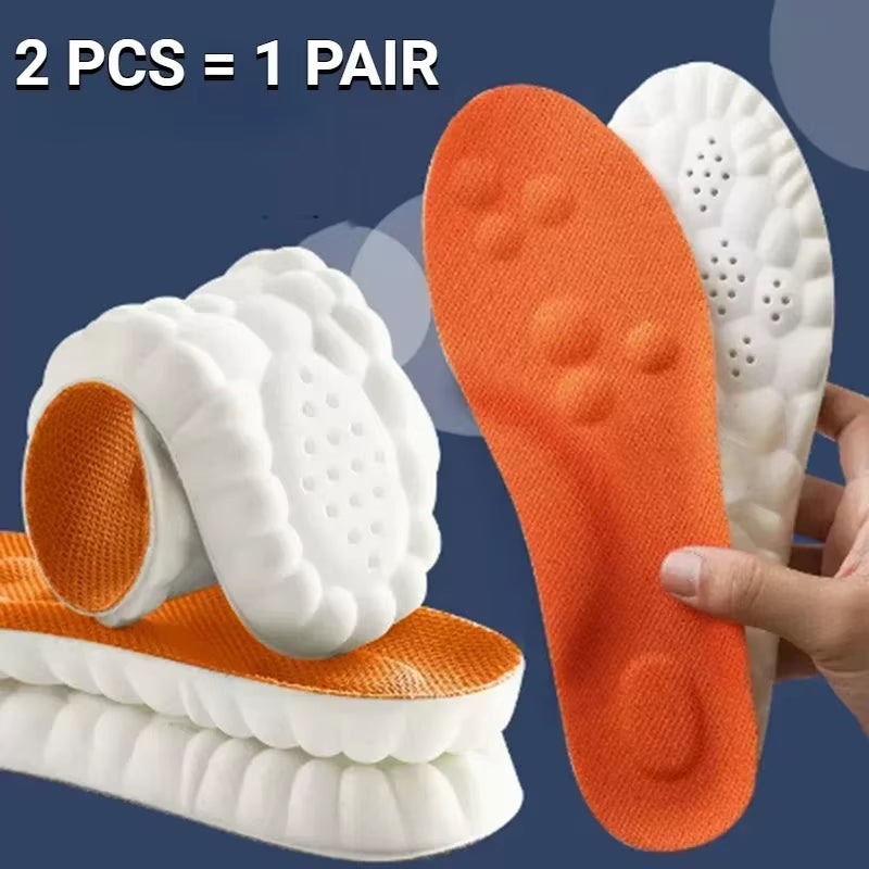 4D Massage Shoes Insoles Super Soft Latex Sports Insole for Feet Running Basket Shoe Sole Arch Support Orthopedic Inserts Unisex