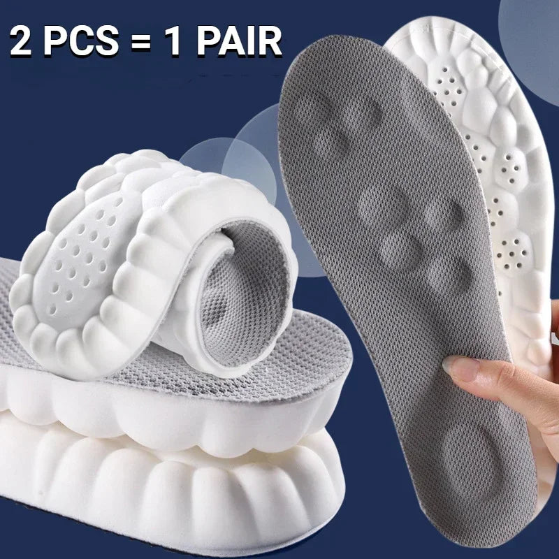 4D Massage Shoes Insoles Super Soft Latex Sports Insole for Feet Running Basket Shoe Sole Arch Support Orthopedic Inserts Unisex